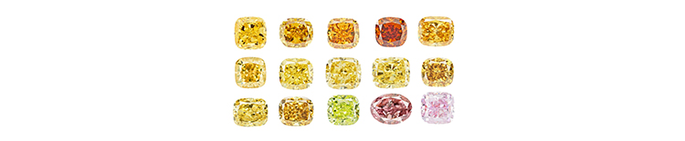 Разнообразие бриллиантов синтетических фантазийных цветов