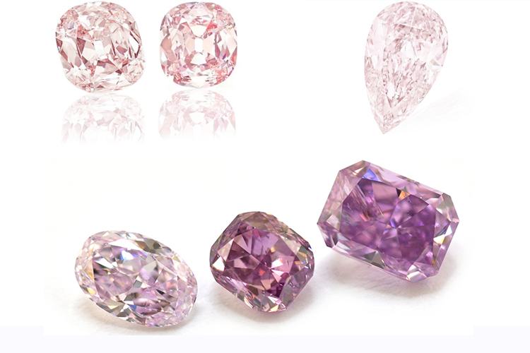 розовые выращенные бриллианты