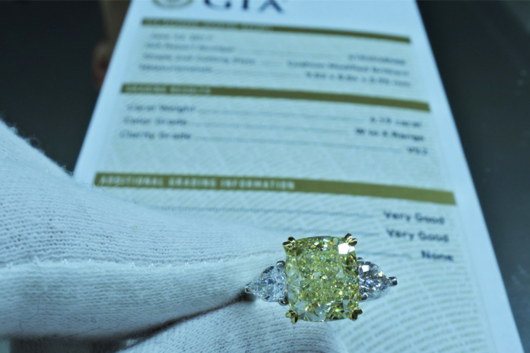 GIA сертификат желтых бриллиантов
