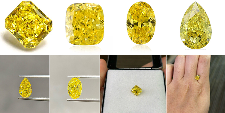 желтый лабораторный бриллиант HPHT желтый лабораторный бриллиант HPHT
