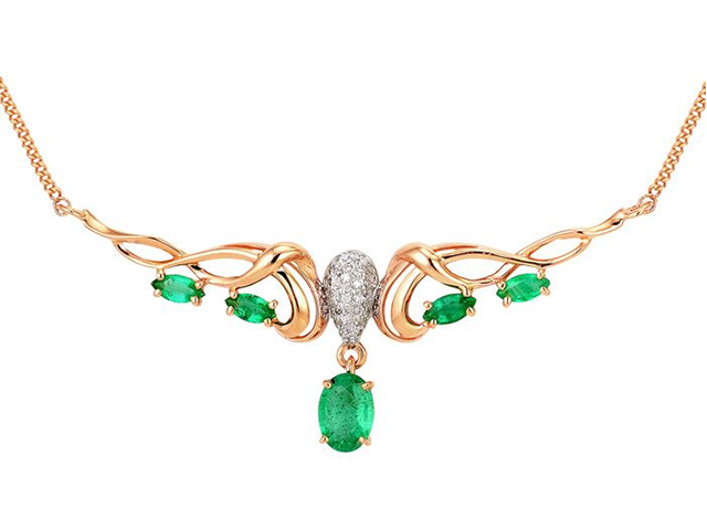 колье с выращенным бриллиантом