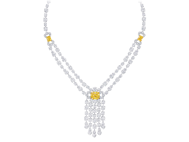 колье с желтым бриллиантом