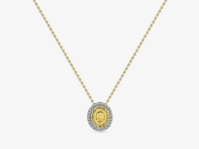 ожерелье с желтым бриллиантом