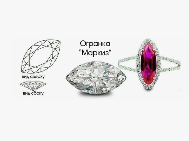 Выращенный бриллиант в форме Маркиз