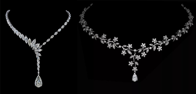 колье с выращенными бриллиантами