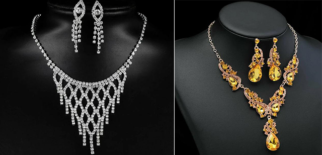 колье с маленьким бриллиантом