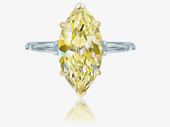 кольцо с желтым бриллиантом 3 карата