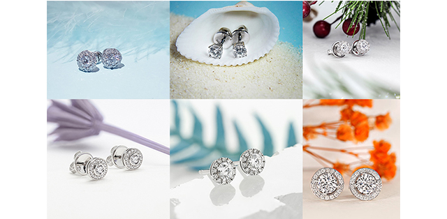 серьги с лабораторными бриллиантами