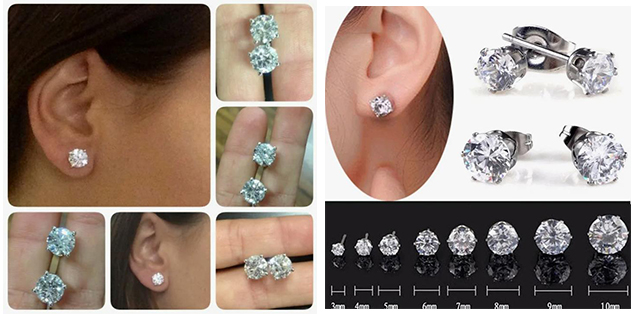 серьги с россыпью бриллиантов