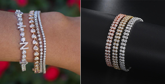 теннисный браслет с выращенными бриллиантами