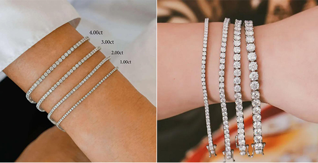 теннисный браслет с лабораторными бриллиантами